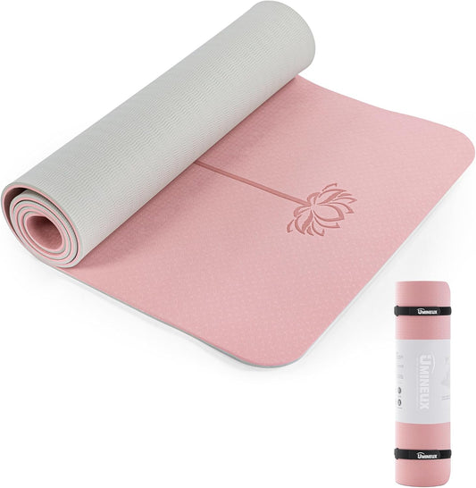 Yoga Mat Extra Thick 1/3'' Non Slip Yoga Mats for Women Eco Friendly TPE Fitness Exercise Mat with Carrying Sling & Storage Bag